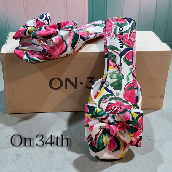ON 34th Shoes - On 34th Size 8 Jazminn Bow Slide on Sandals BRAND NEW IN BOX!